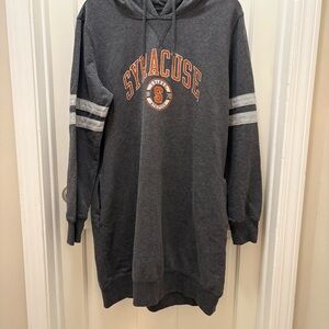 Syracuse Orange Women's Pressbox Hooded Sweatshirt Dress - Heathered Gray